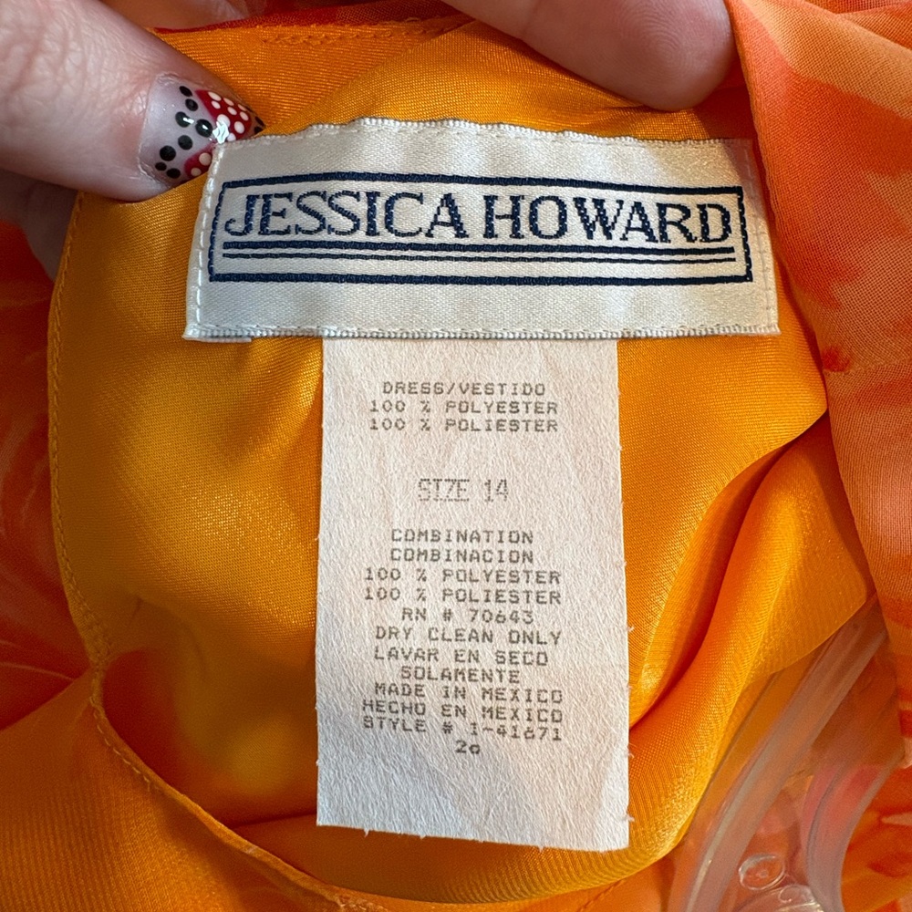 Jessica Howard Bright Orange Dress
